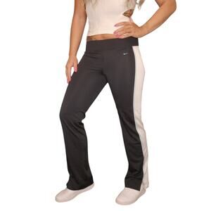 Nike Y2k Pants Womens Small Black White Blue Striped Mesh Track Low Rise 2000s